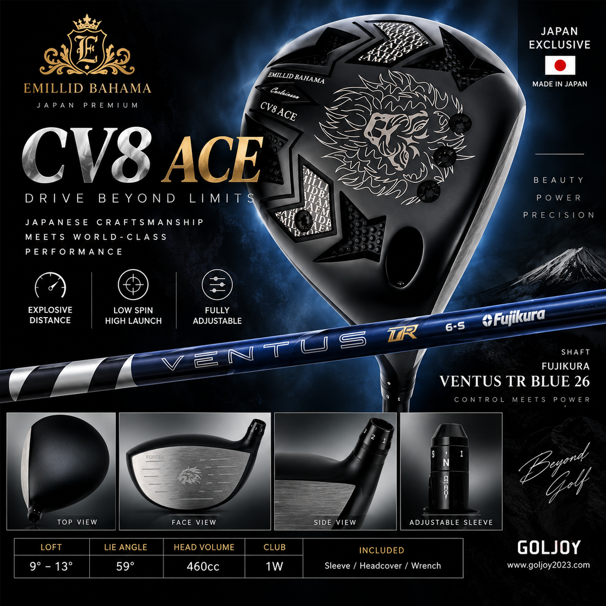 EMILLID BAHAMA CV8 ACE × Fujikura VENTUS TR BLUE 26 Custom Driver